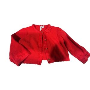Janie and Jack Cherry Red Knit Sweater